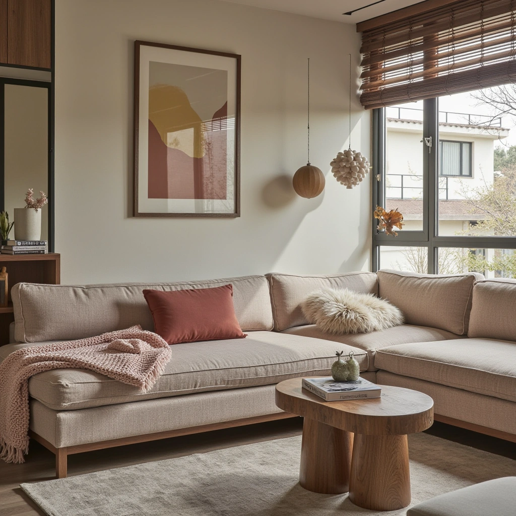 5. Layered Textures with a Sectional and Soft Throws