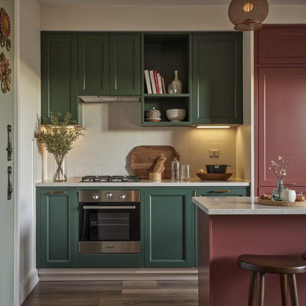 6. Bold Painted Vintage Cabinets