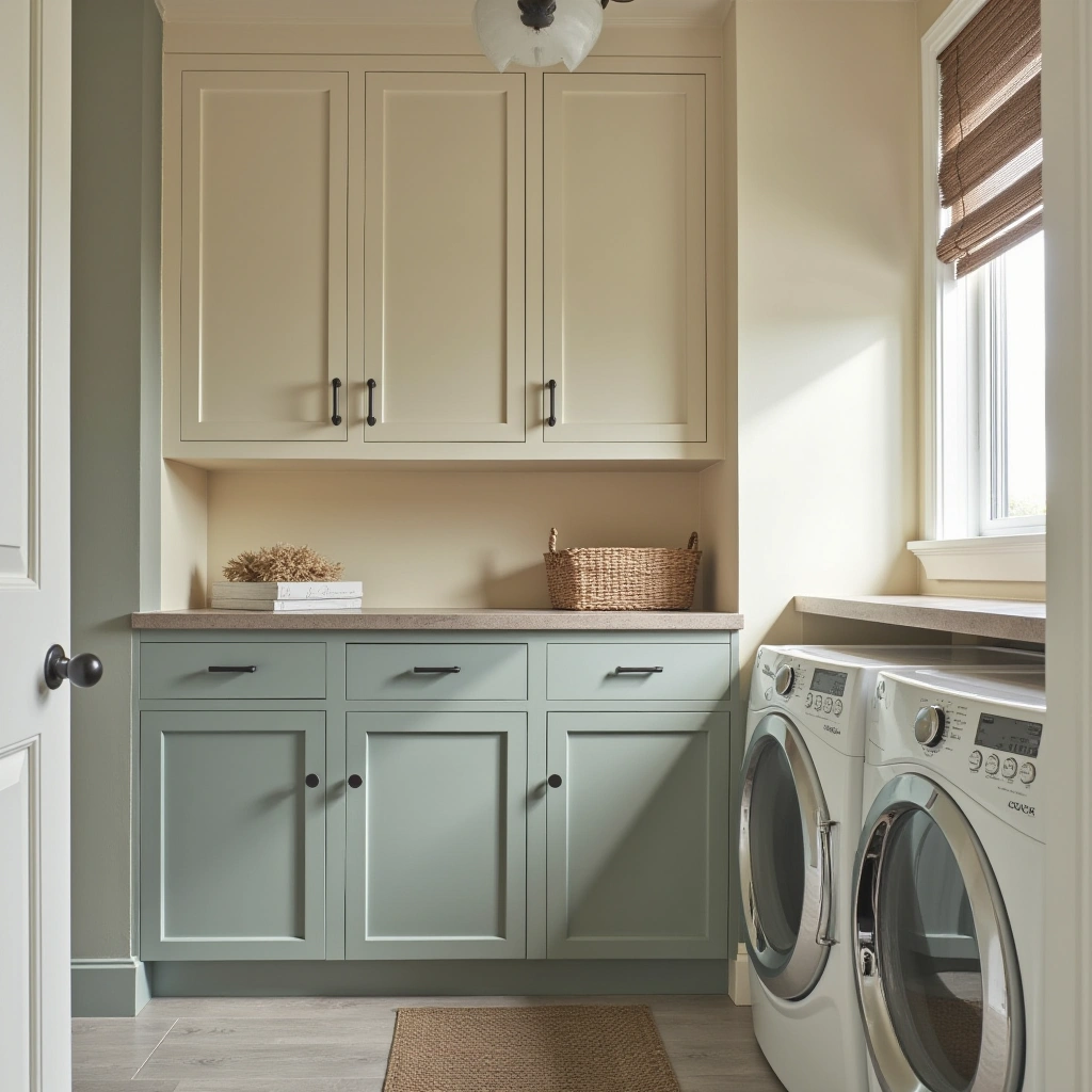 7. Painted Cabinets with Rustic Hardware