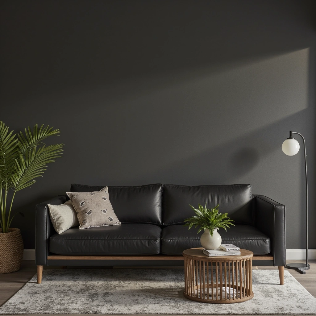 2. Statement Black Sofa for a Bold Centerpiece