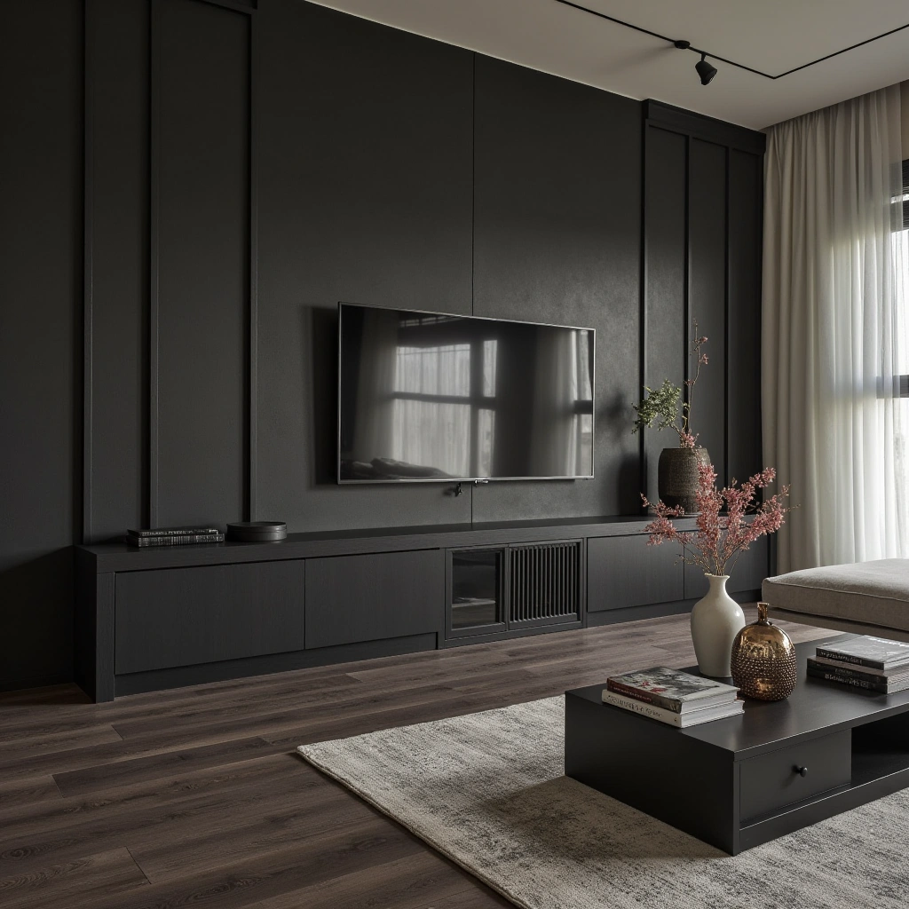 4. Black Hardwood Floors for a Sophisticated Base