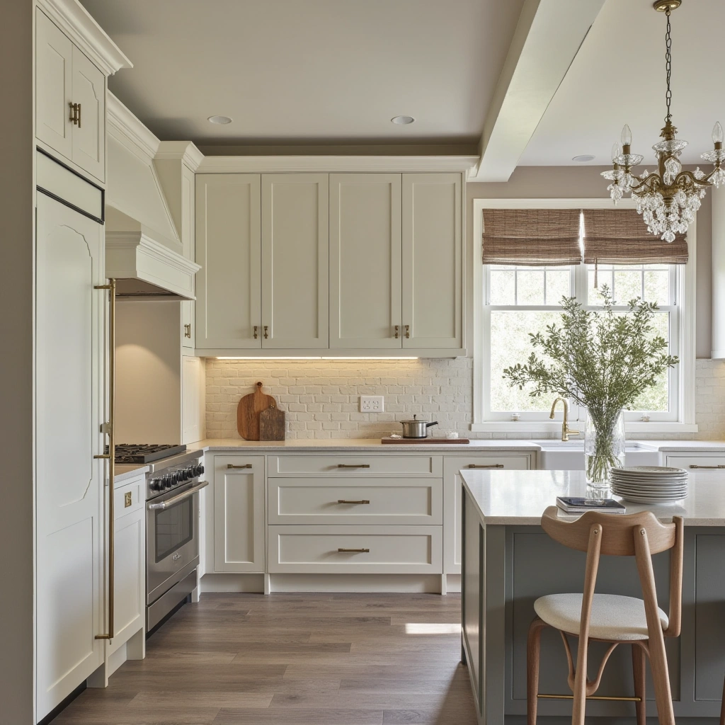 6. Classic Open Kitchen with Timeless Elegance