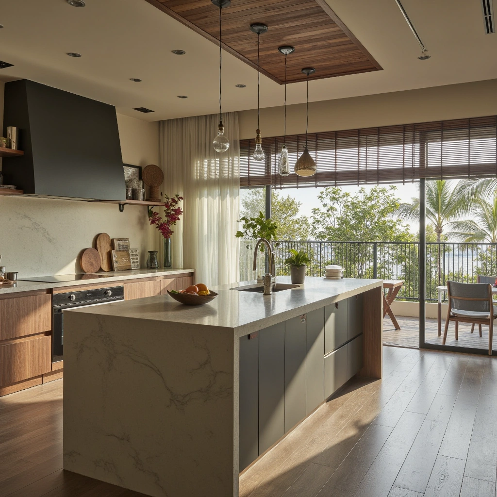 11. Eco-Friendly Open Kitchen with Sustainable Materials