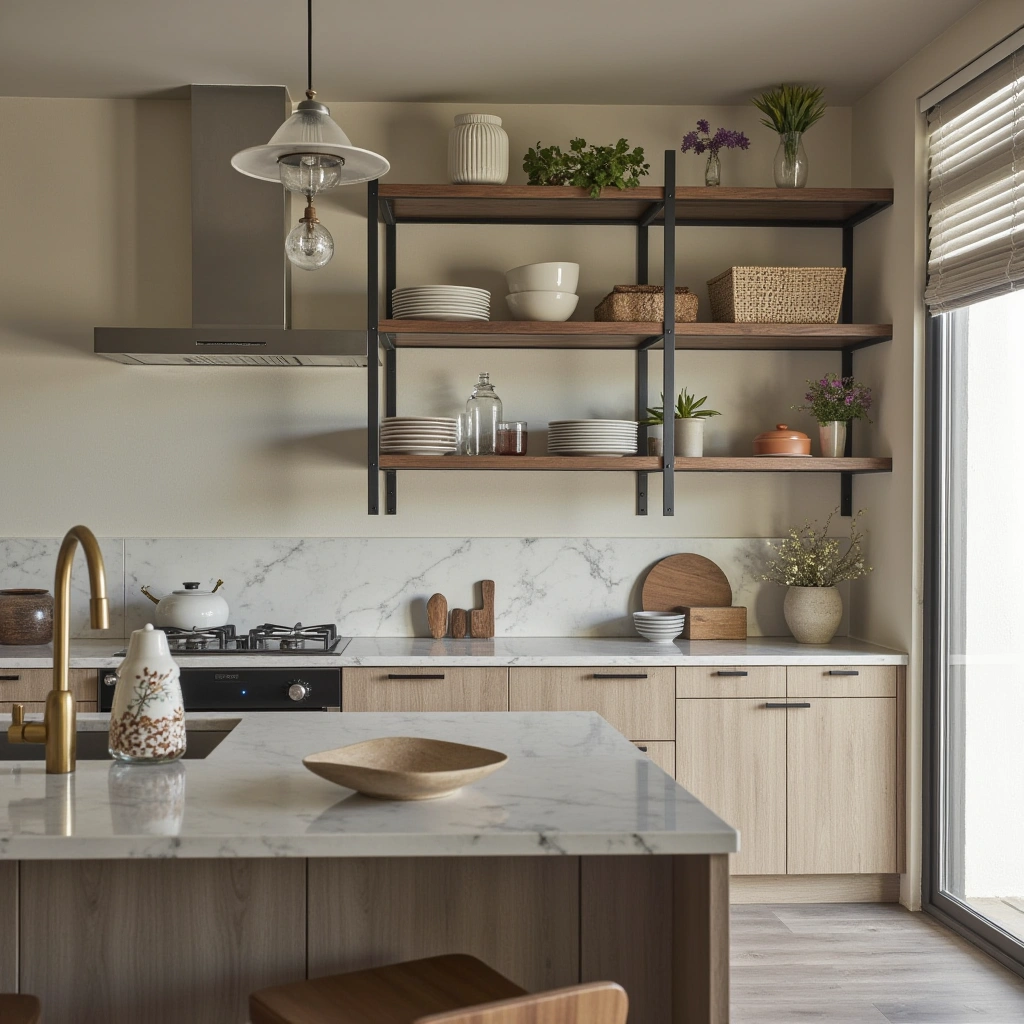 7. Open Shelving Open Kitchen