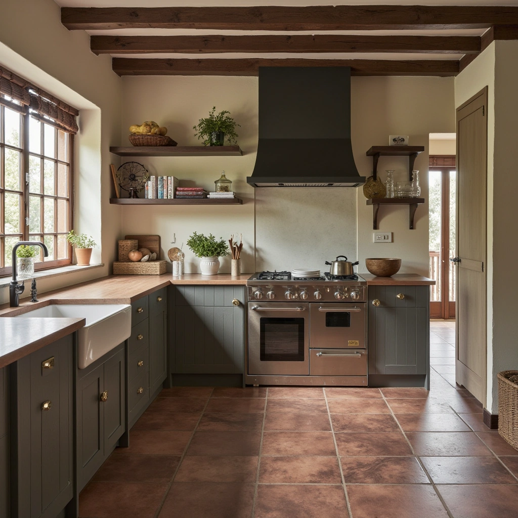 6. Natural Stone or Terracotta Tile Flooring