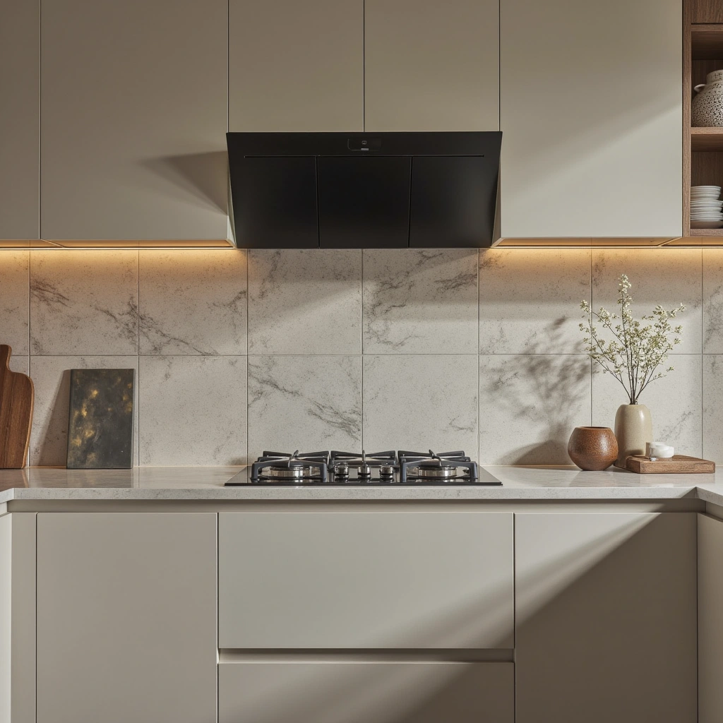 10. Large Neutral Porcelain Slab Backsplash