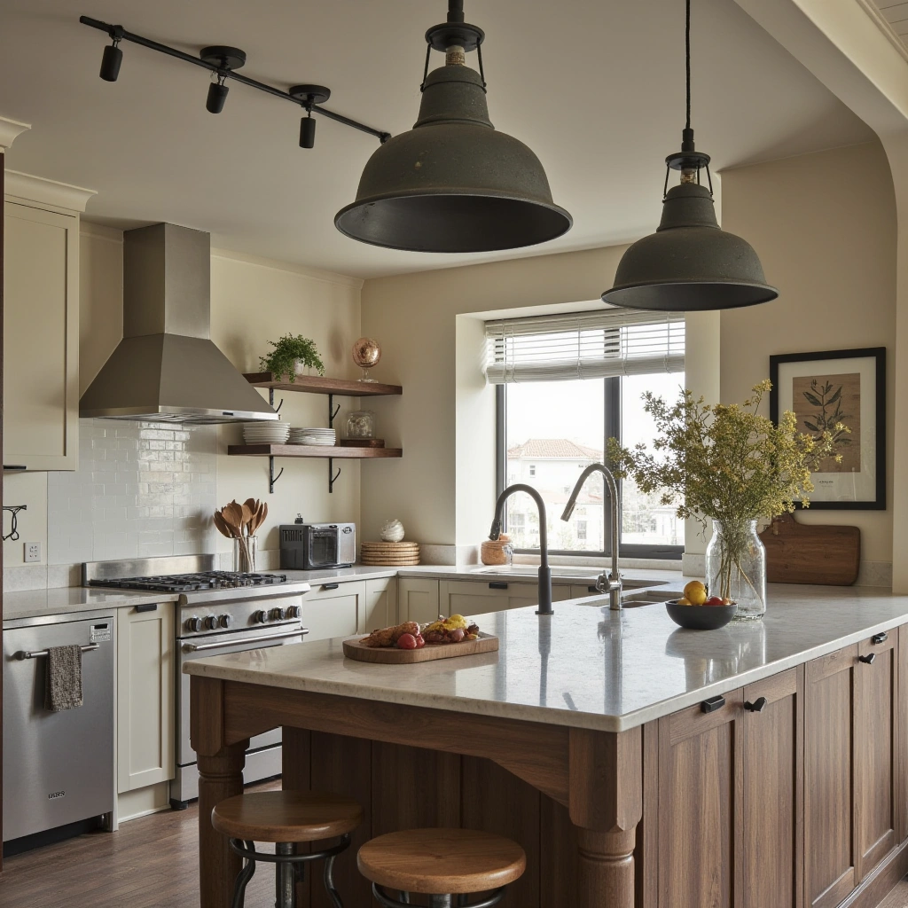 2. Farmhouse Pendant Lighting with Vintage Charm