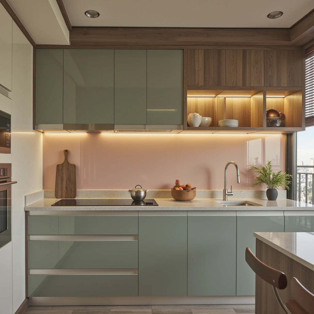 10. Glass Panelling for a Clean, Reflective Surface