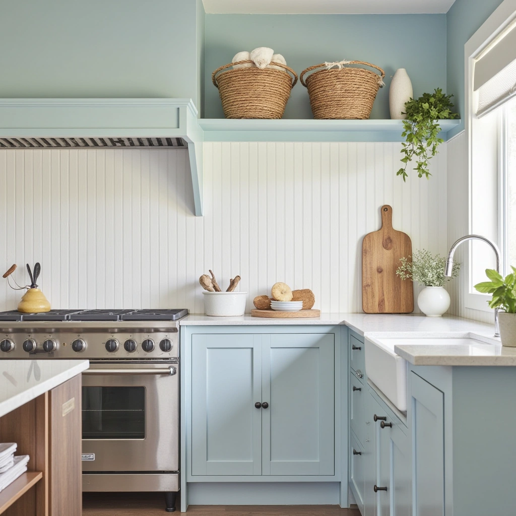 10. Coastal-Inspired Half Panelled Walls in Soft Blue