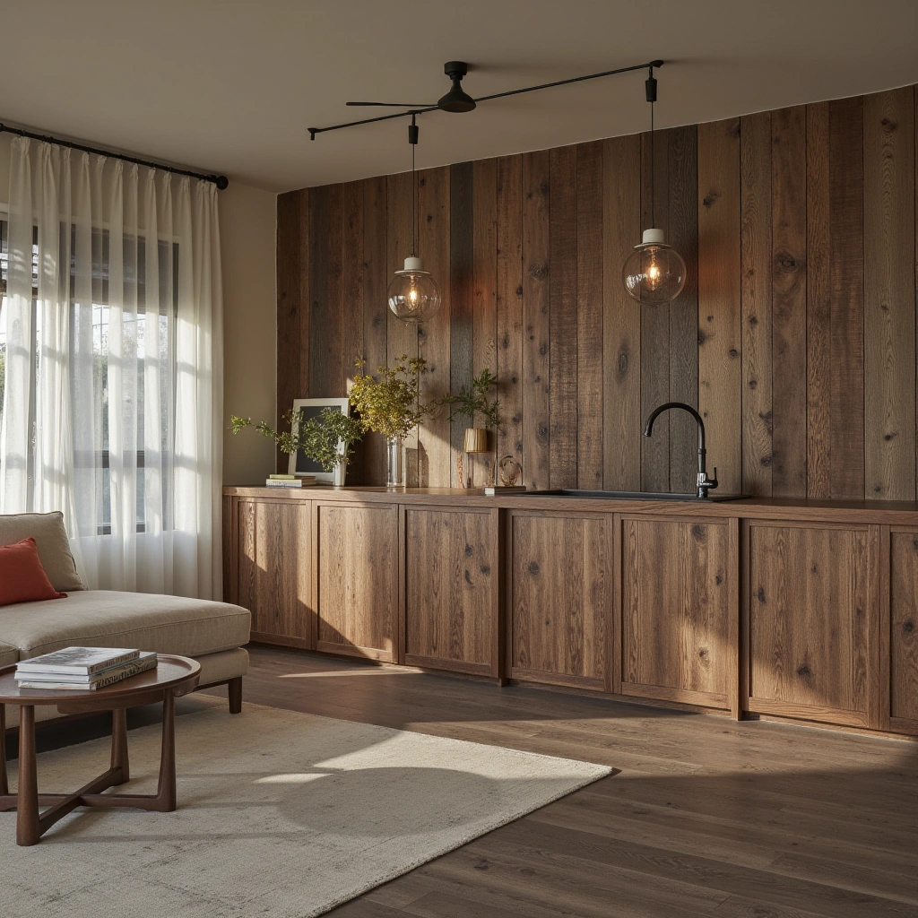 3. Reclaimed Wood Panels for Rustic Appeal
