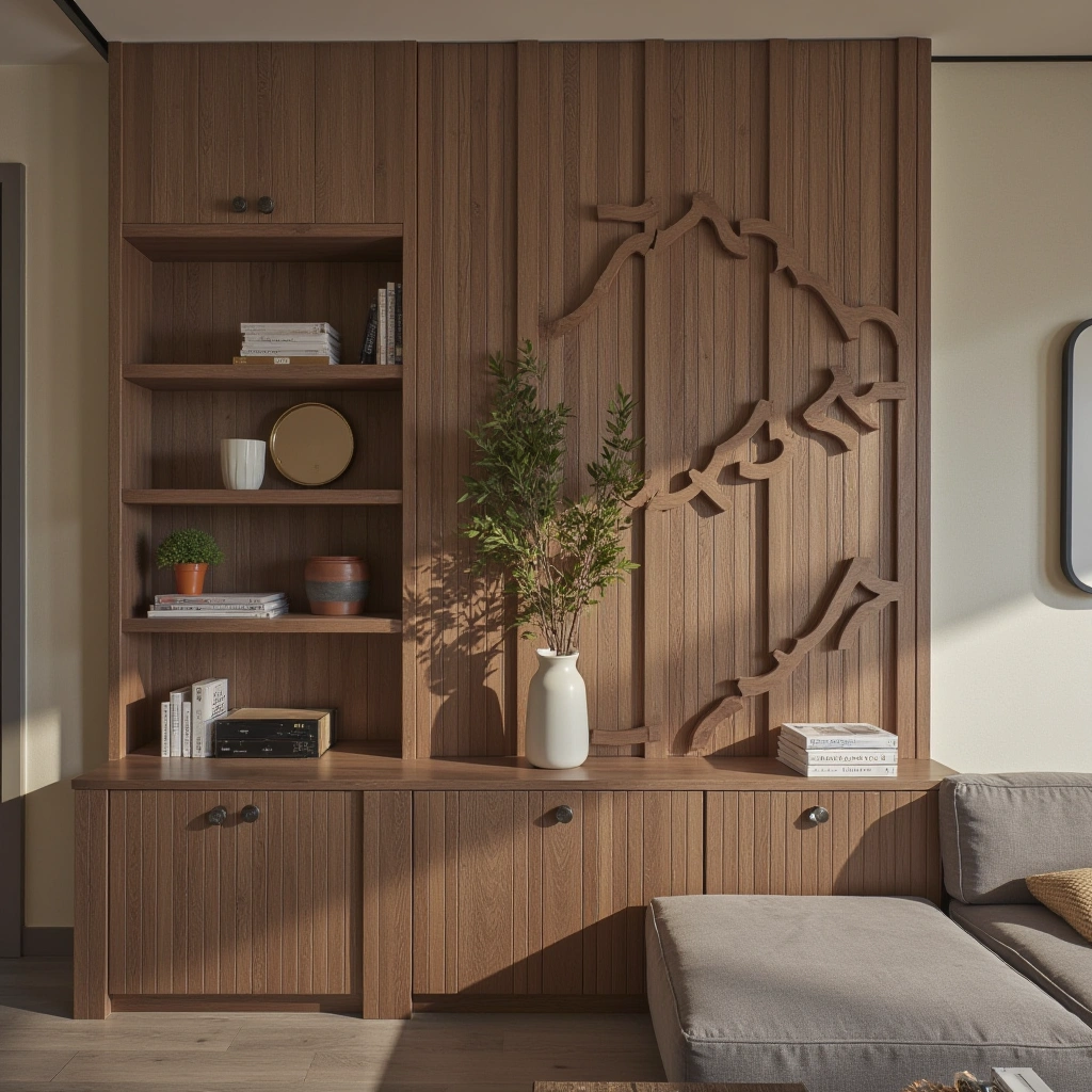 5. Geometric Wood Paneling for Artistic Flair