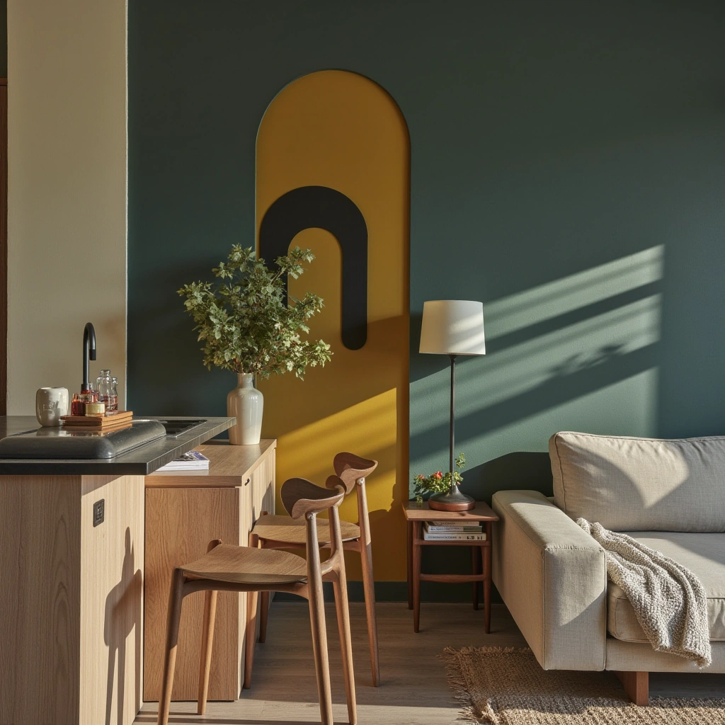 8. Painted Wood Panels for a Pop of Color