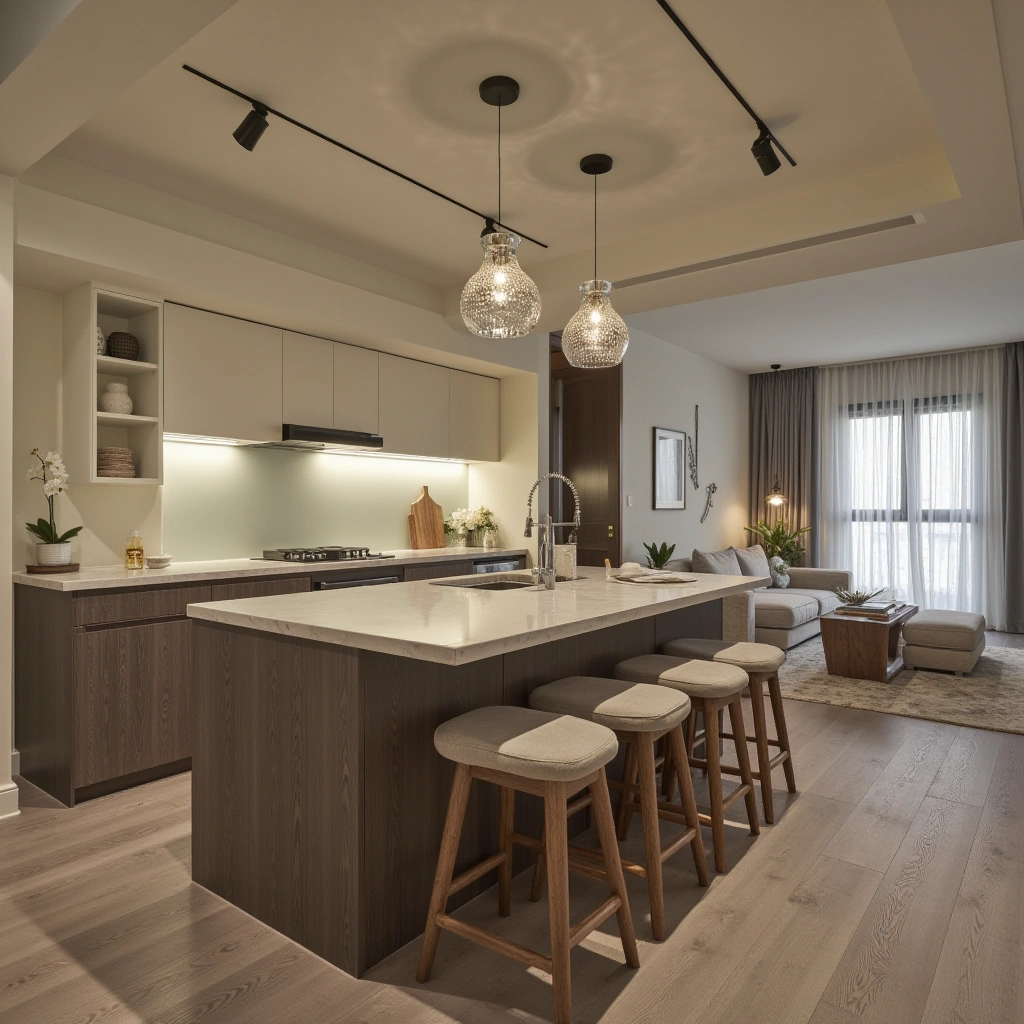 2. The L-Shaped Island with Dual-Side Seating