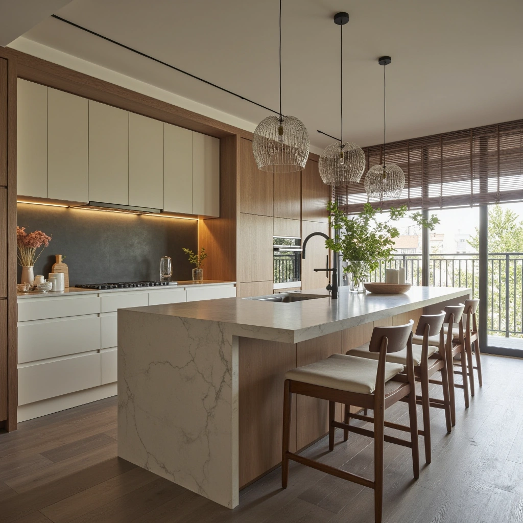 4. The Narrow Island with Seating on Both Long Sides