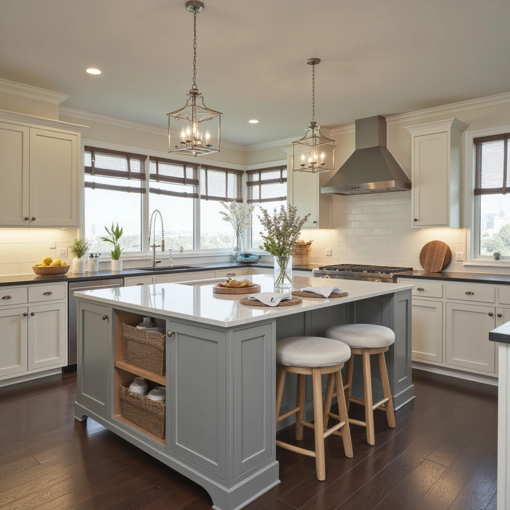 10. The Compact Square Island with Seating on Two Adjacent Sides