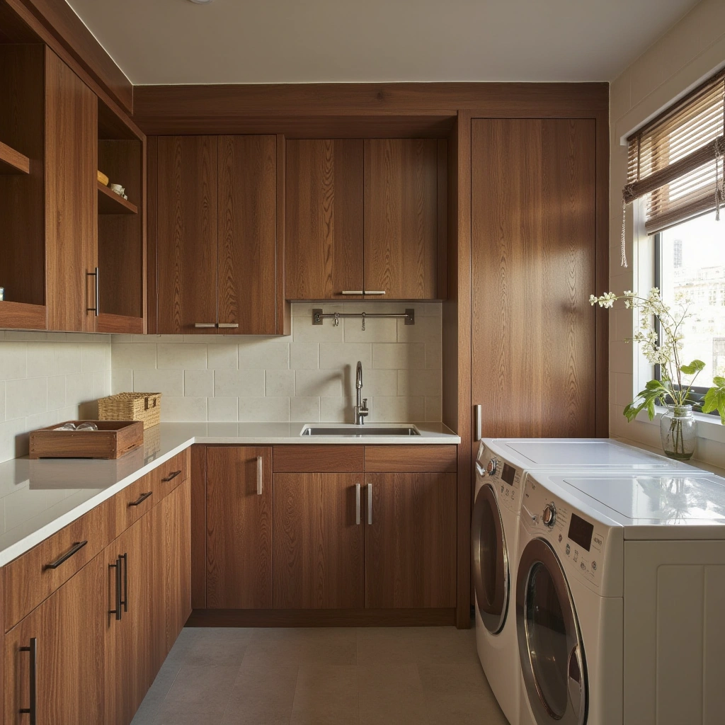2. Warm Wood Cabinets for Rustic Charm