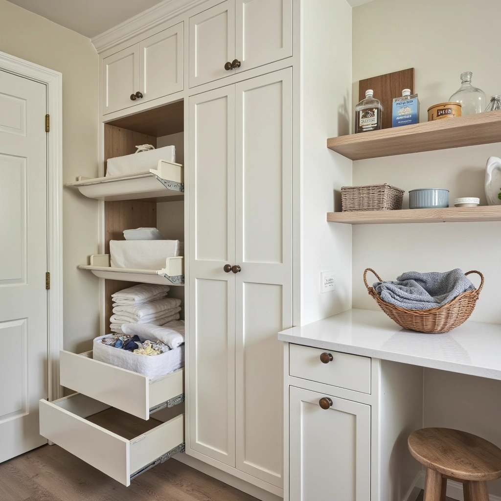 4. Cabinets with Built-in Hampers