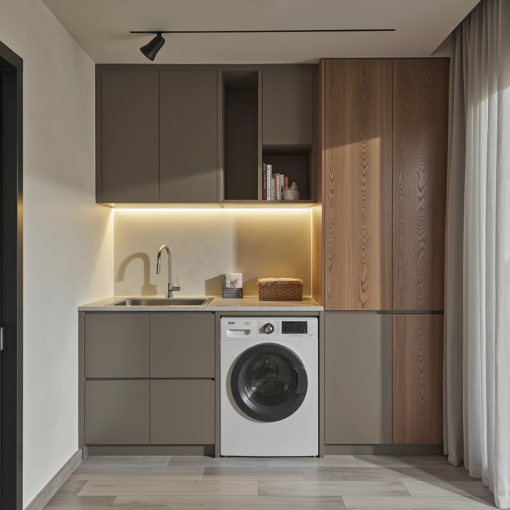 3. Minimalist Modern Laundry Space