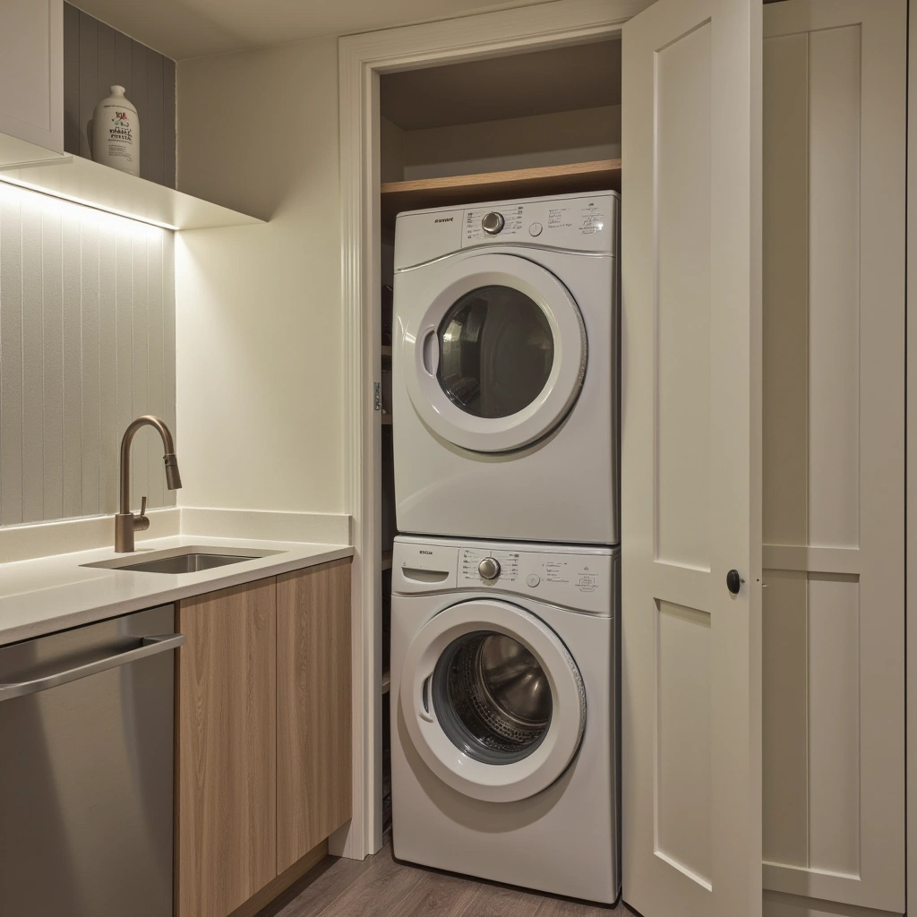 9. Hidden Laundry Closet for Small Spaces