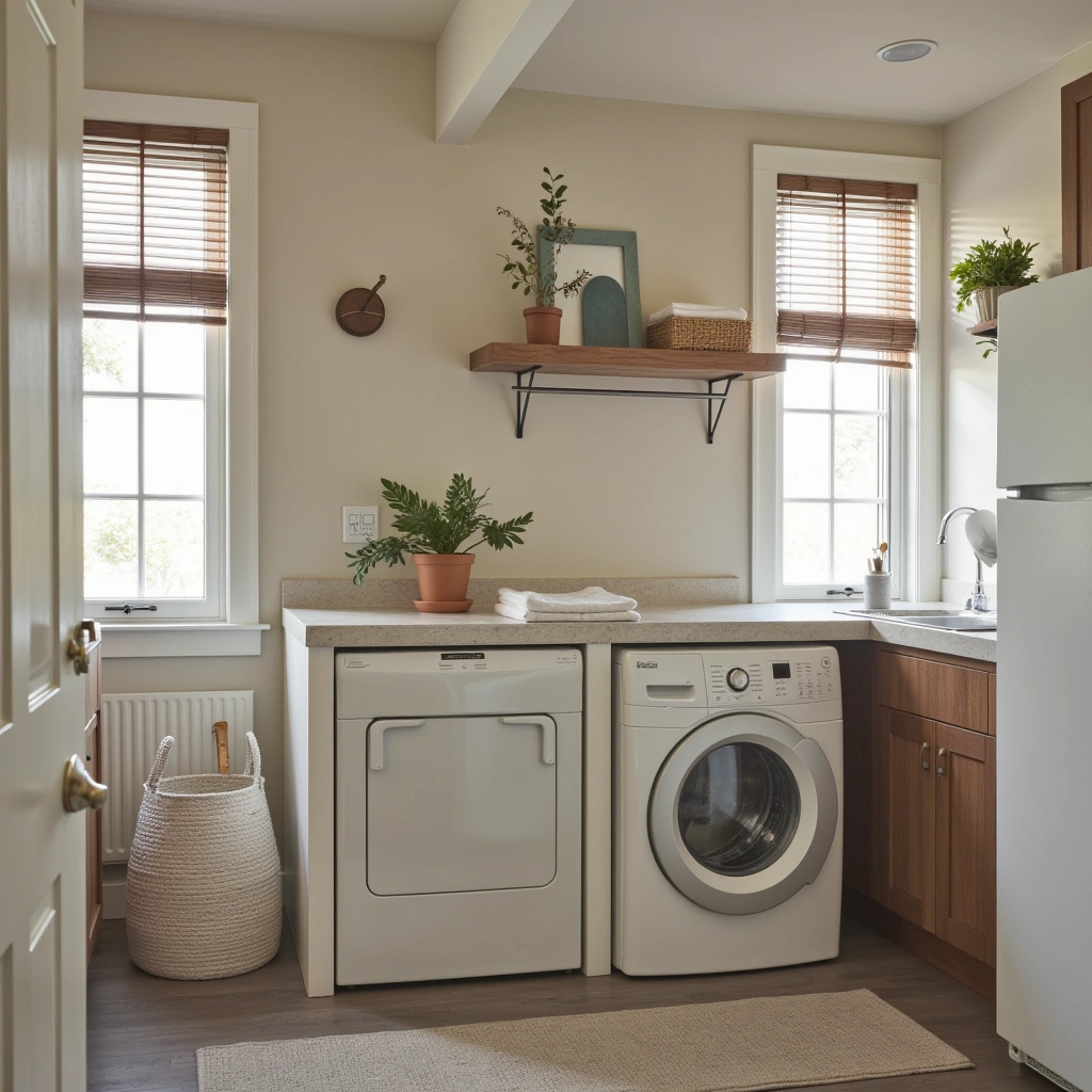10. Laundry Room with Folding Station and Ironing Area