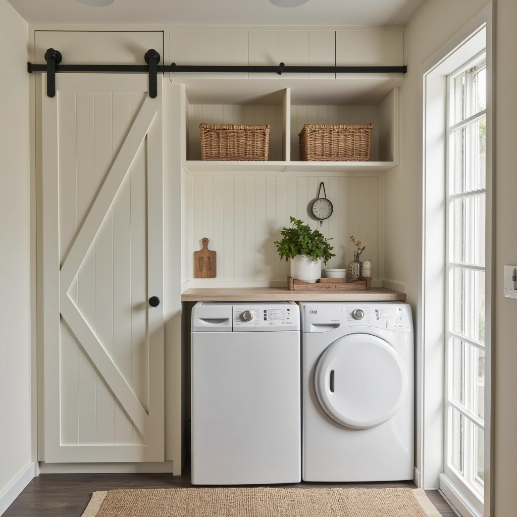 6. Built-In Cabinets with Sliding Barn Doors