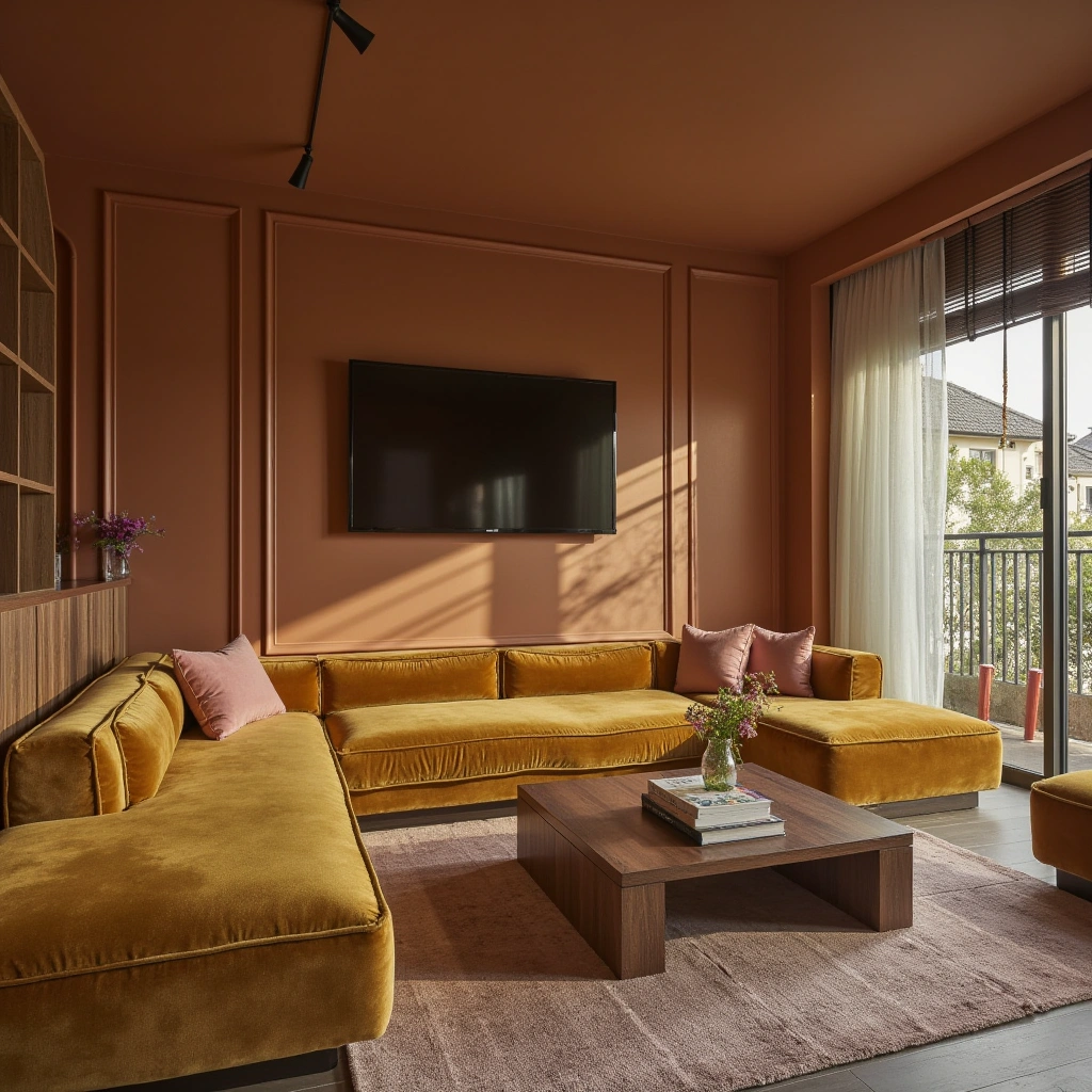 1. Classic Retro Conversation Pit with Plush Upholstery