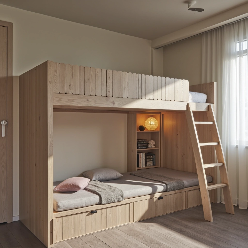 8. Loft Bed with Reading Nook Beneath
