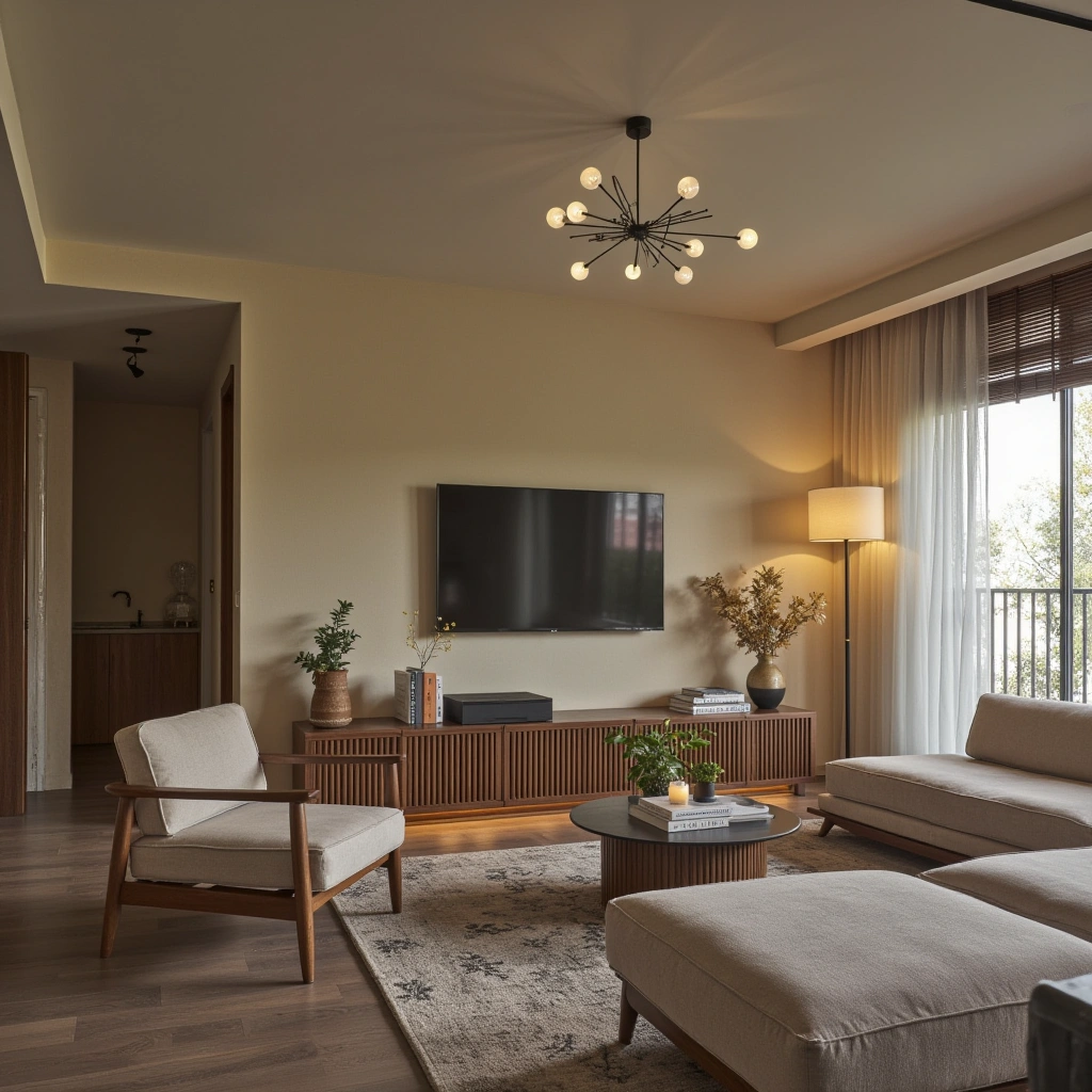 2. Layered Lighting with Iconic Fixtures