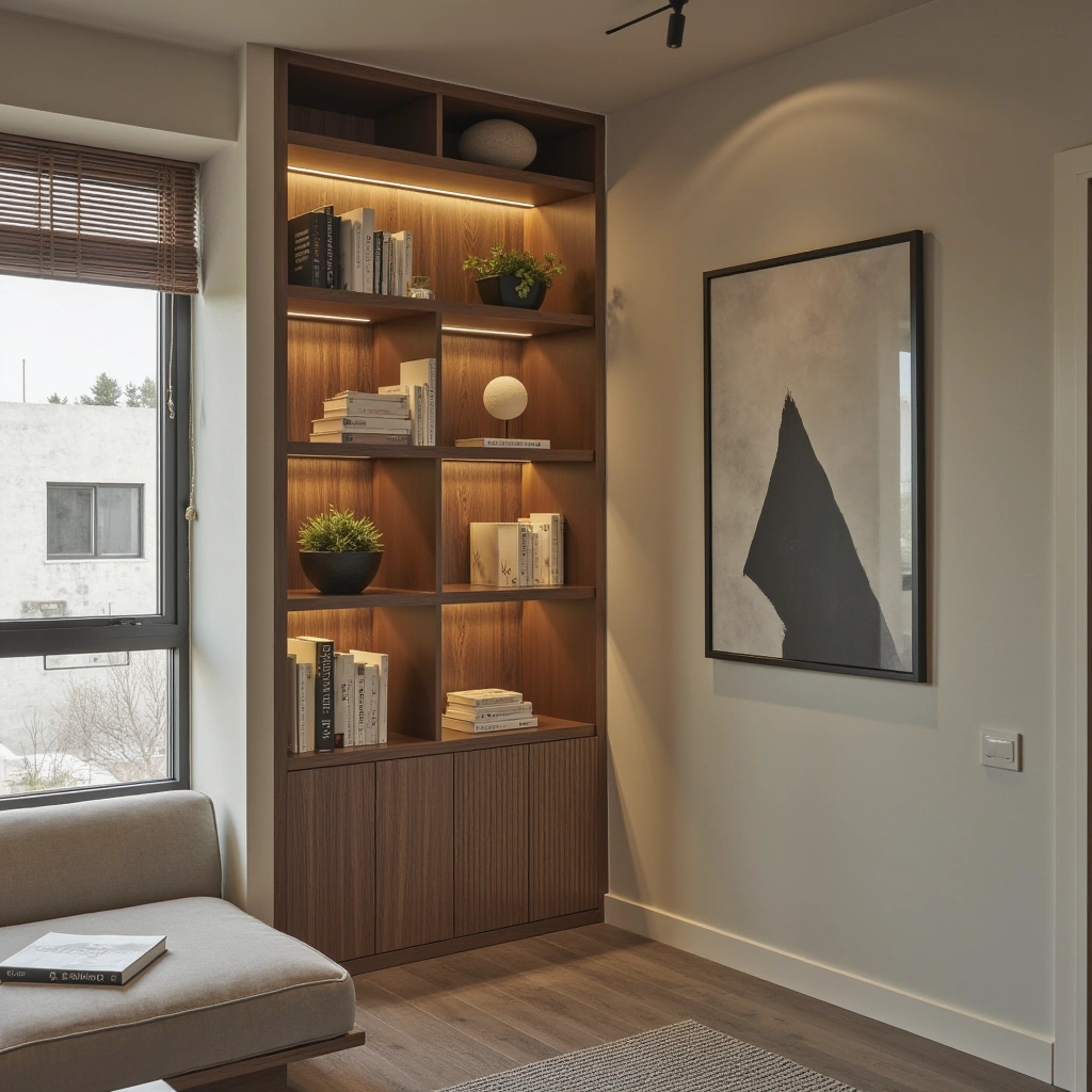 4. Built-In Corner Shelves: Seamless and Custom
