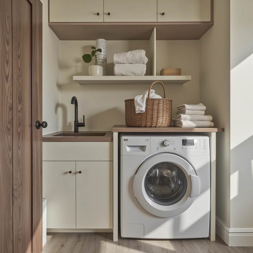 2. Dedicated Folding Station Next to the Washer