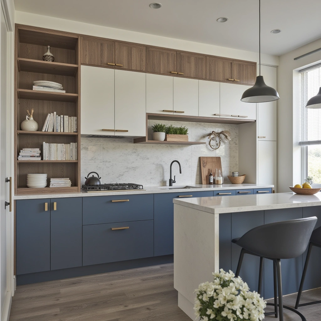 9. Navy Blue, White, and Driftwood Gray