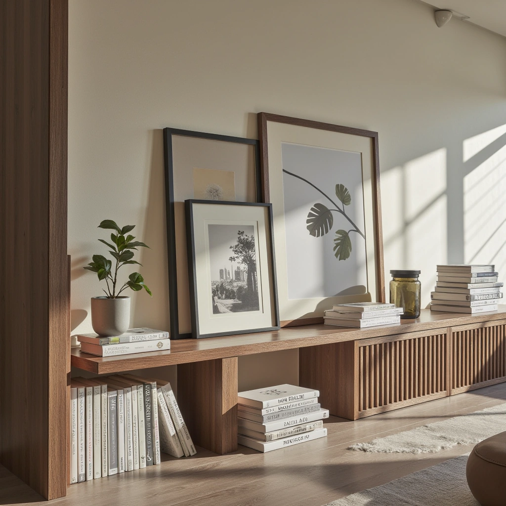 1. Mix Books and Art for an Eclectic Look