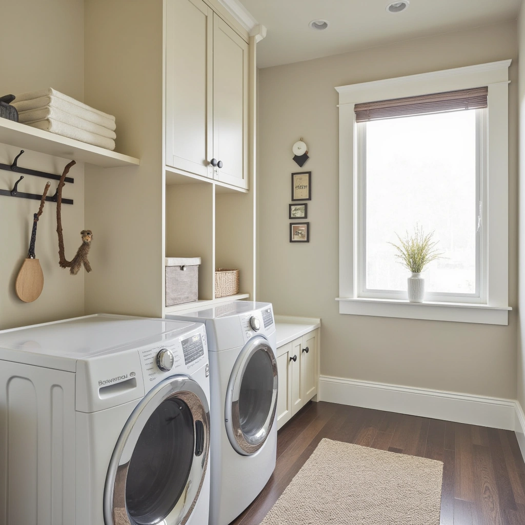 6. Narrow Mudroom with Vertical Storage