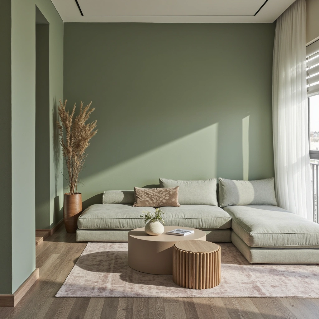 2. Moody Sage Green Accent Wall