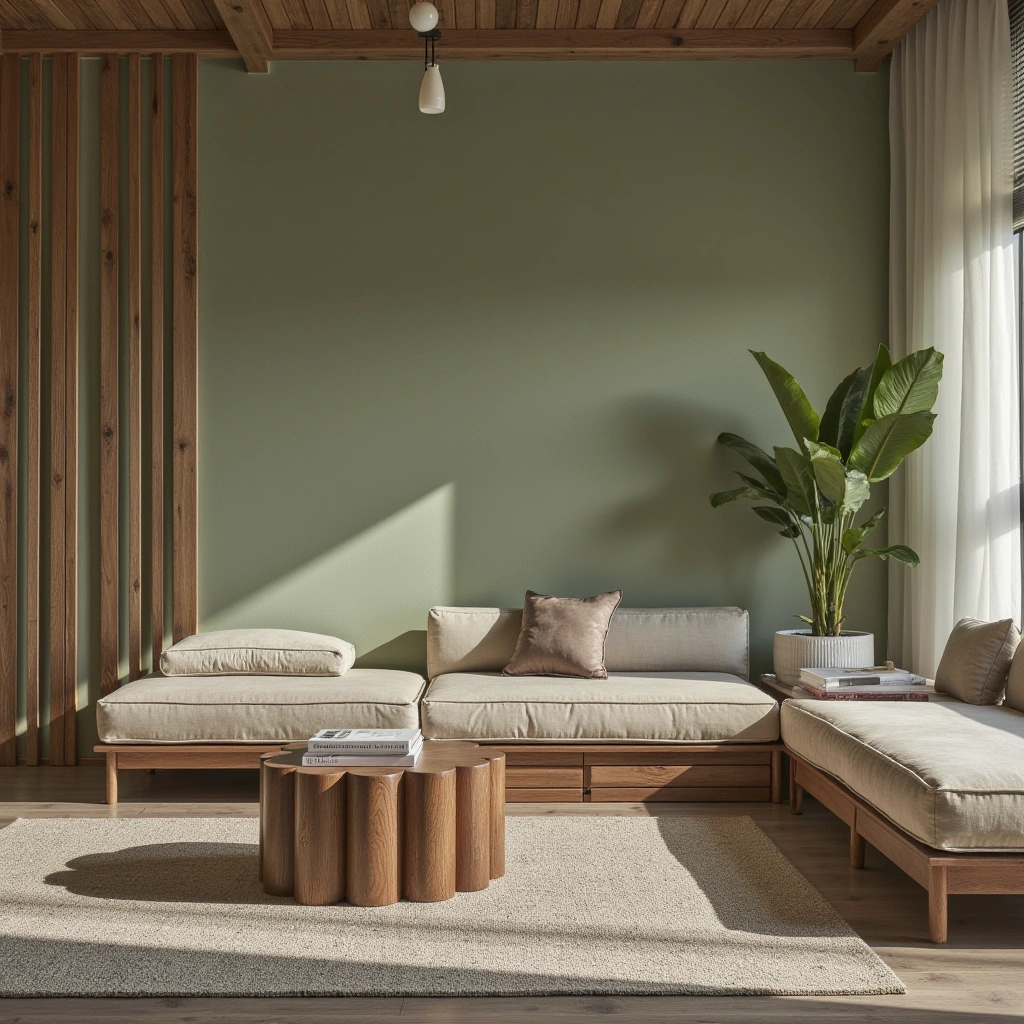 5. Earthy Vibes: Sage Green and Natural Wood