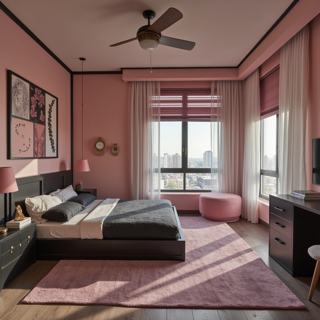 10. Black and Pink Lighting Fixtures