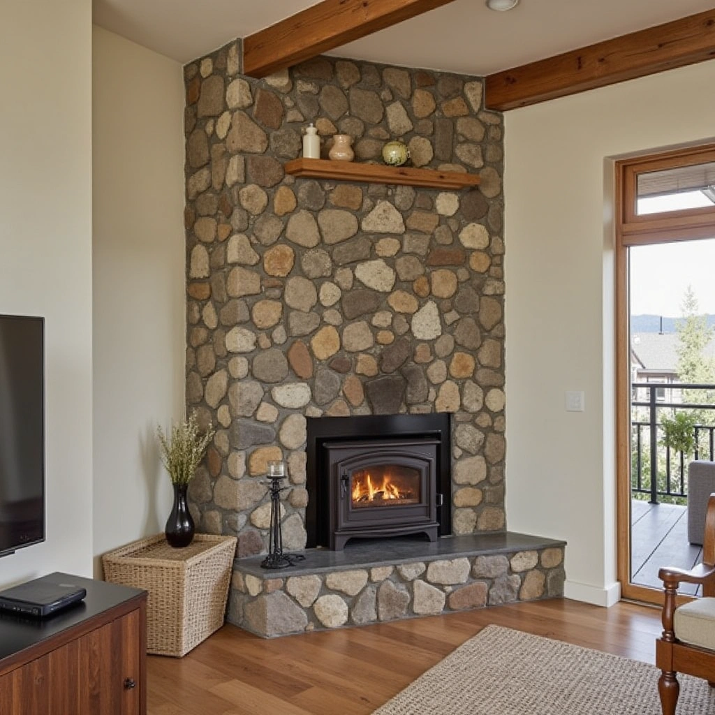 1. Classic Stone Surround Wood Stove