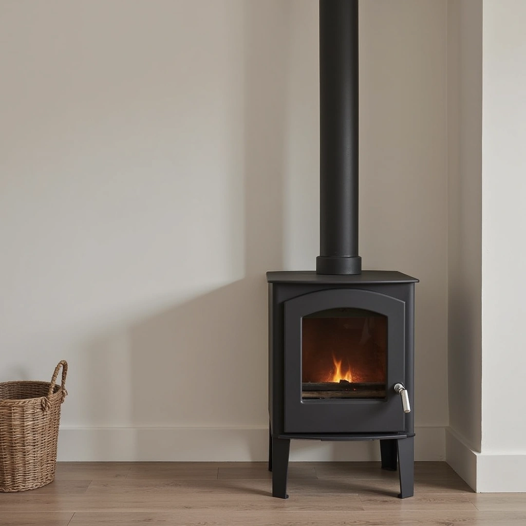 2. Sleek Modern Minimalist Wood Stove
