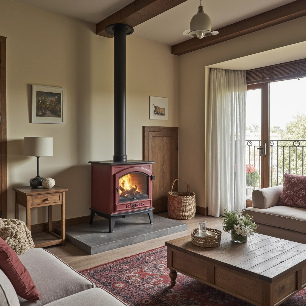 3. Cozy Country Cottage Wood Stove