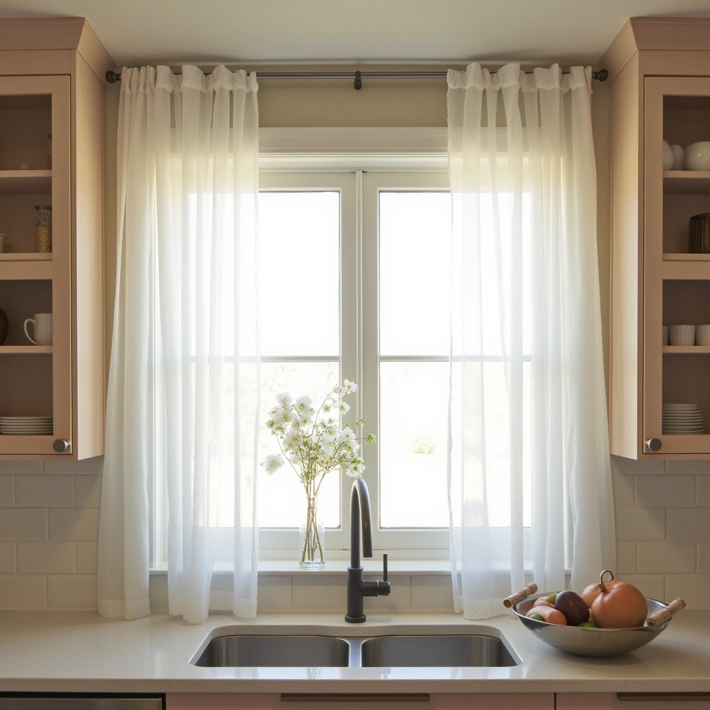2. Sheer Curtains: Airy and Light-Filtering
