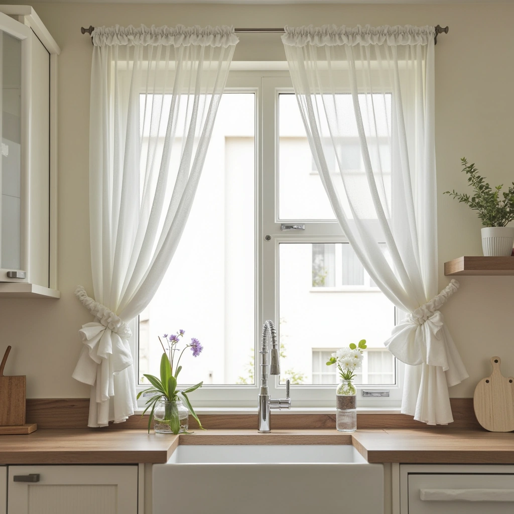5. Ruffled Curtains: Soft and Feminine Touch