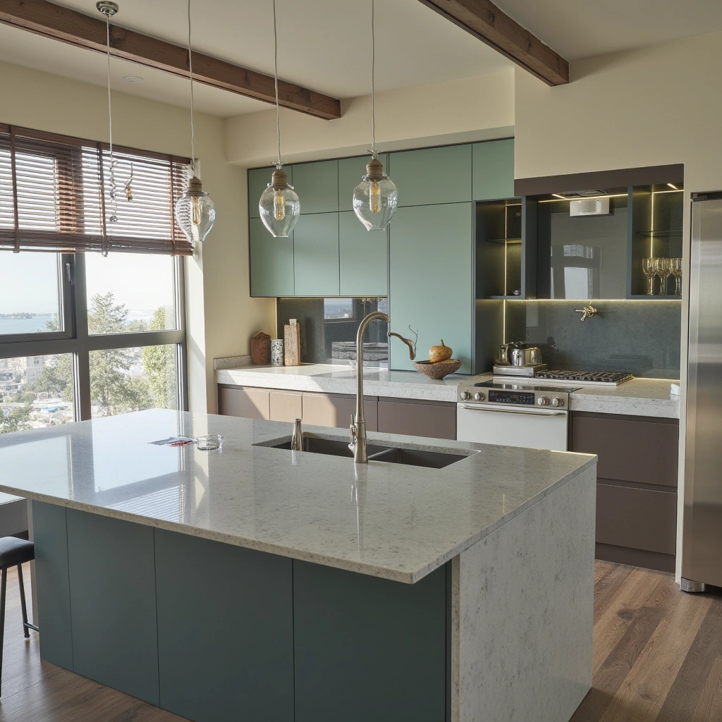5. Colorful Quartz Countertops for Vibrant Kitchens