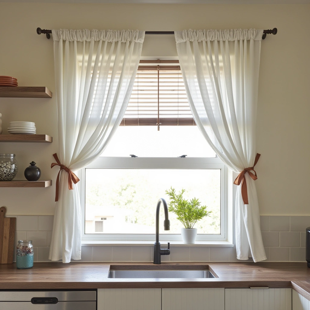 7. Tie-Up Curtains for Casual Charm