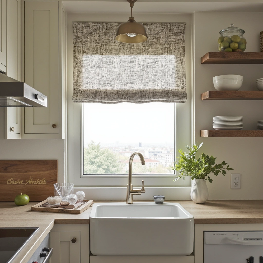 9. Patterned Roller Shades for Minimalism with Flair