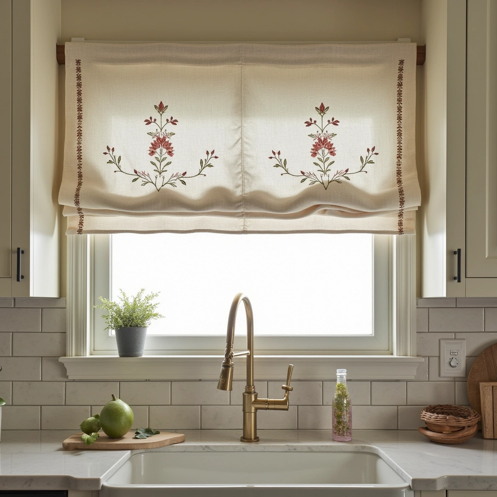 10. Embroidered Curtains for Delicate Detail