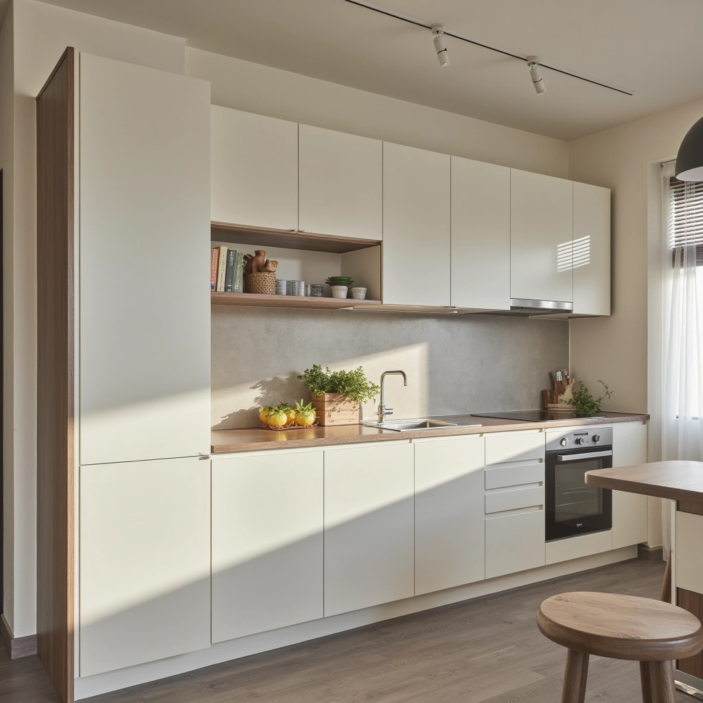 5. Sleek White Handleless Cabinets