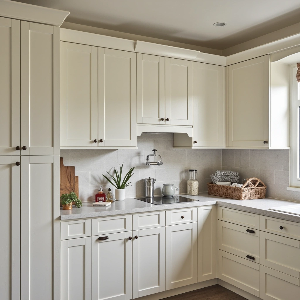 1. Classic White Shaker Vintage Cabinets